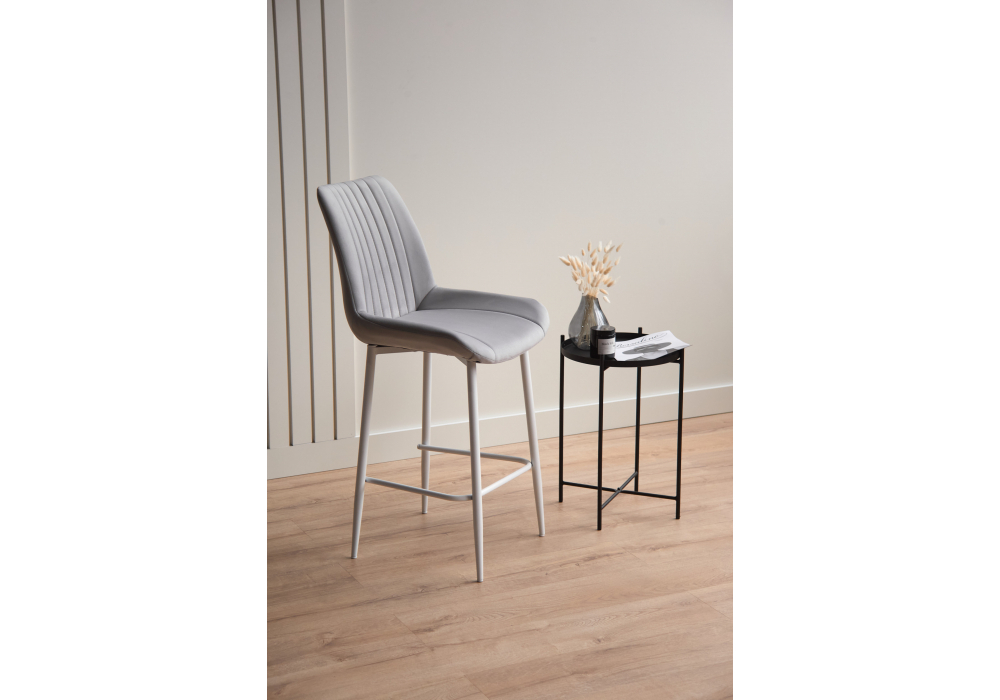 Барный стул Woodville Седа 360 светло-серый (zd 960), белый np, ножки белые