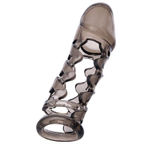 Дымчатая закрытая насадка на пенис ToyFa XLover - 11,5 см.