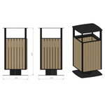 Парковая урна PO-460, 460*460*860 мм.