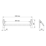 Ручка-штанга нажимная AP.1300A push-bar (ANTI-PANIC 1300А)