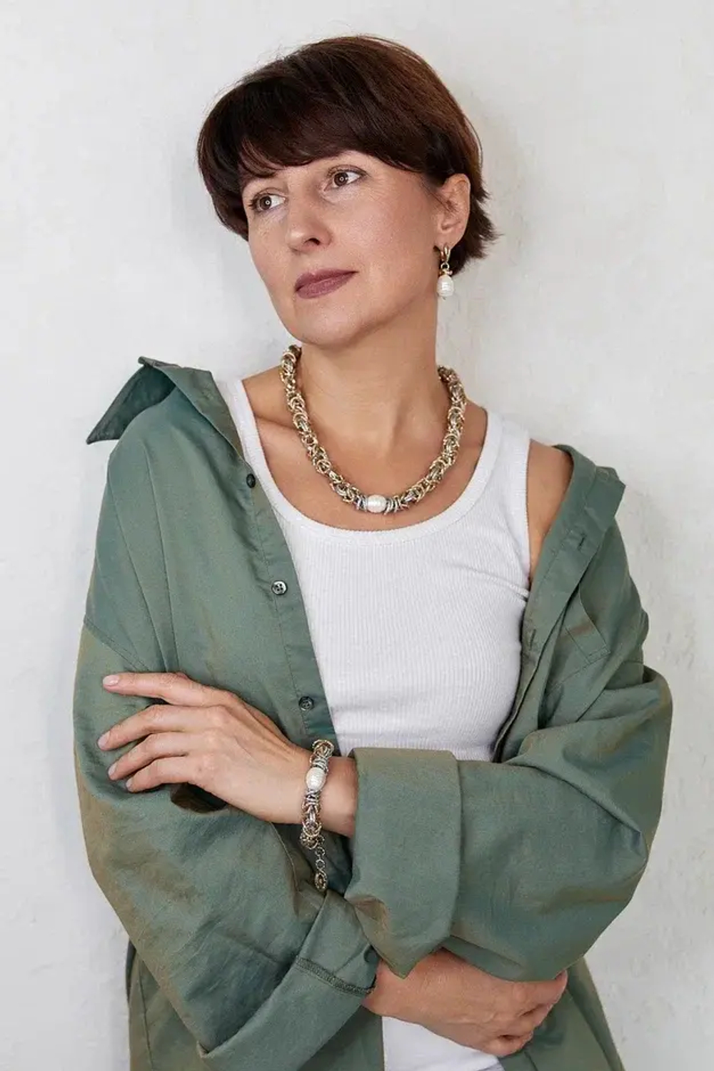 HMG 1131 Sg белая Майорка Колье Византия арт.2100