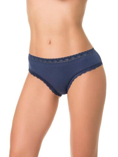 Трусики-слипы из деликатного хлопкового полотна (Размер: XL) (Цвет: темно-синий)