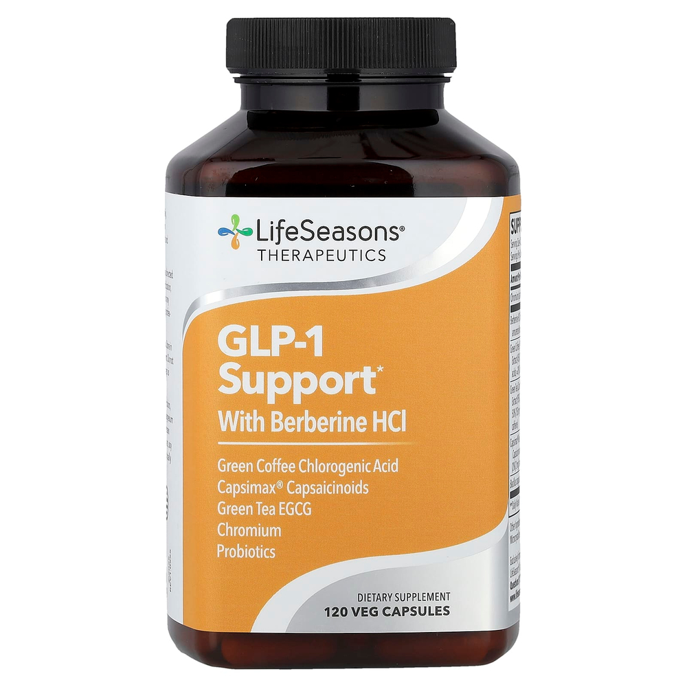 LifeSeasons, Therapeutics, поддержка GLP-1, с берберином гидрохлоридом, 120 растительных капсул