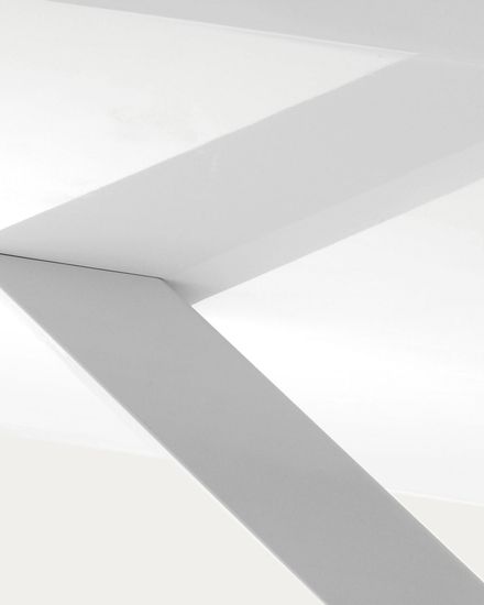 Белый лакированный стол Arya со стальными ножками 200x100