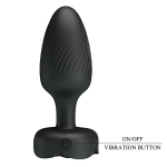 Анальная вибропробка 9,8см с мигающими огнями Pretty Love Osborn Butt Plug Multi Color Bottom Black BI-040183