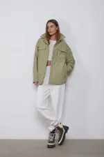 Куртка-рубашка Alexandra Talalay стёганая AW015 фисташковая