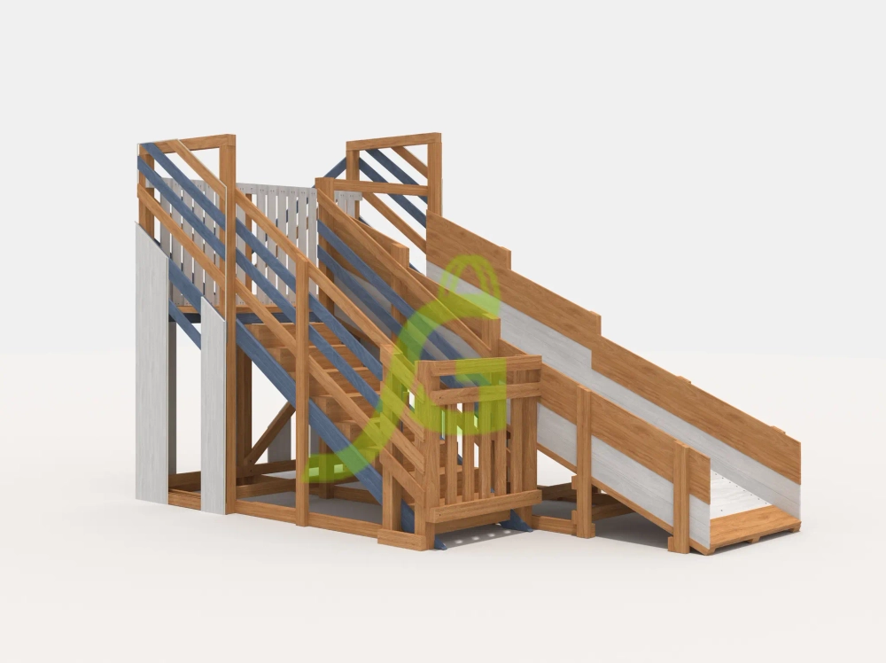 Деревянная зимняя горка "IgraGrad Snow Fox", скат 4 м мод.3