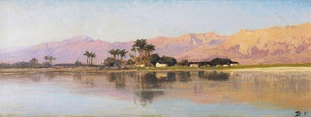 Винтажная открытка СССР "Нил у Фиванского хребта" 1881 г. В.Д.Поленов