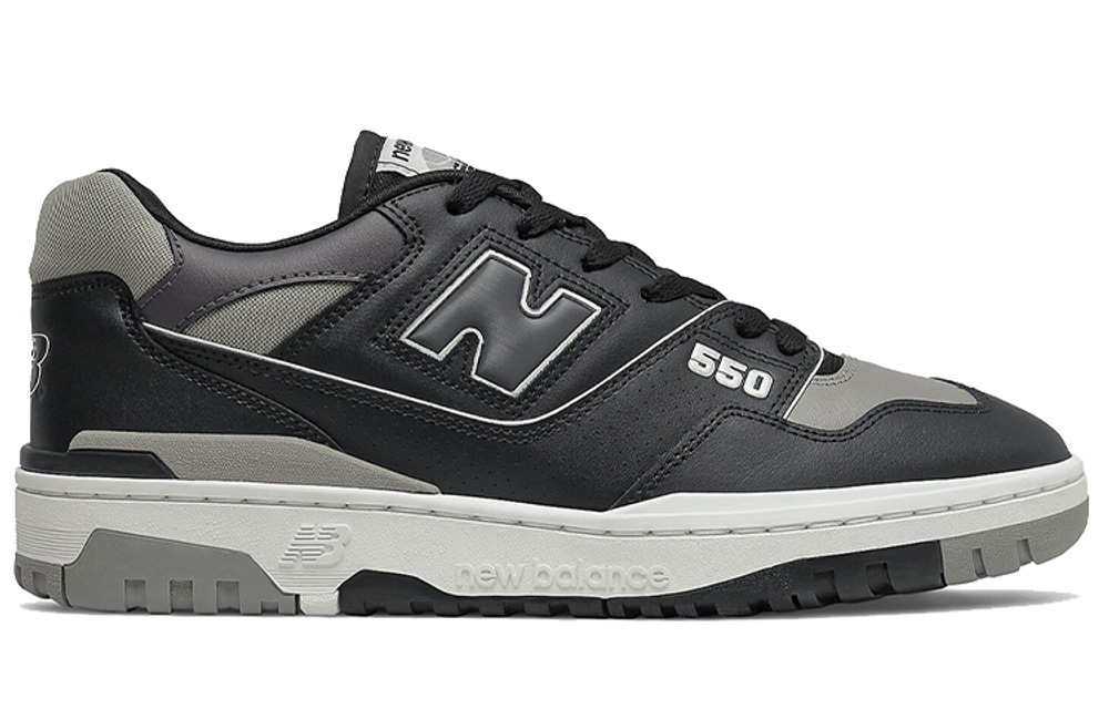 New Balance NB 550 Casual Low-End Vintage Basketball Shoes Black Grey