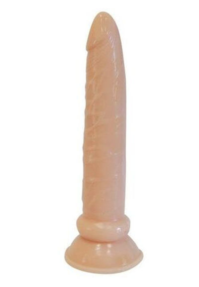 Анальный фаллоимитатор-реалистик на присоске - 19 см. (Цвет: телесный)