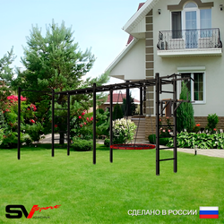 Уличная шведская стенка Sv Sport рукоход х 2 с комплектом турник прямой У52322.1 (Турник/Брусья/Гнездо 100см)