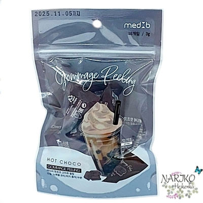 Пилинг-гоммаж для лица деликатный Натуральное какао MED B. Hot Cacao Gommage Peeling, 10 штук по 3 гр.