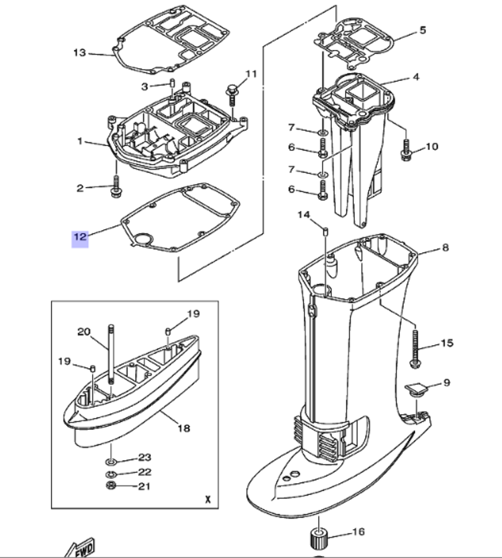 Прокладка дейдвуда Yamaha 40лс (66T45114A000)