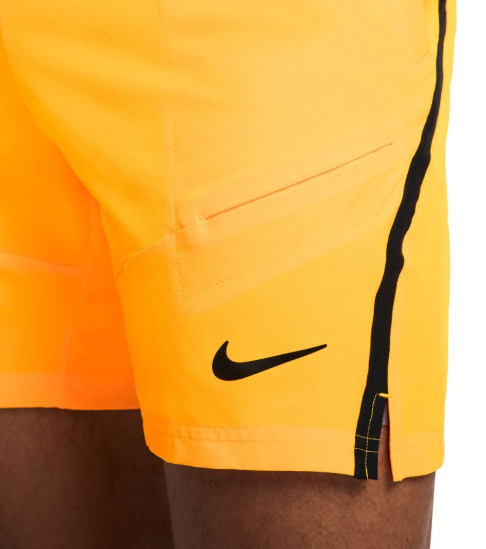 Теннисные шорты Nike Court Dri-Fit Advantage 7" Tennis Short - laser orange/black/black