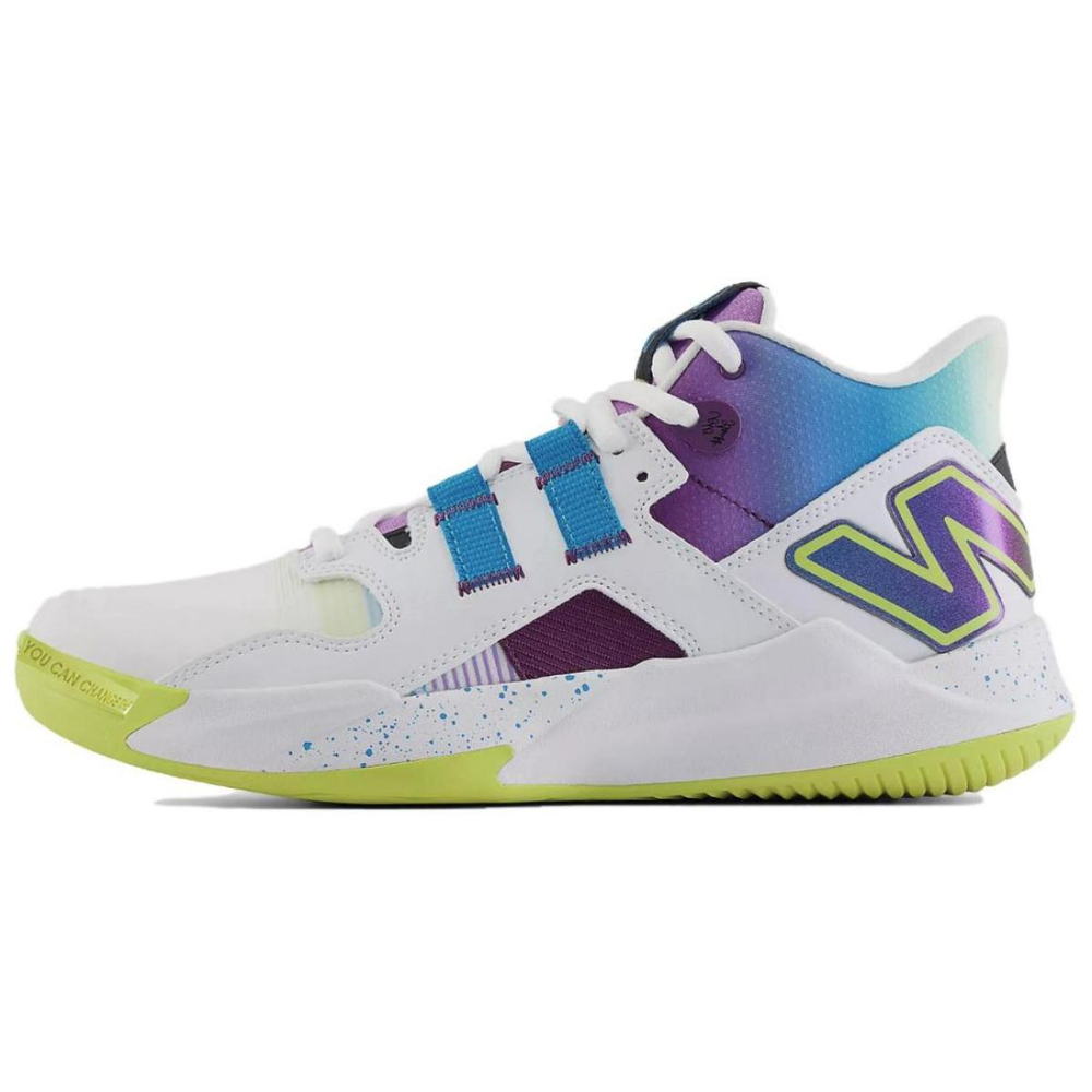 New Balance Coco CG1 Амортизация Износостойкие Высокие Кроссовки для Тениса Унисекс Белый Фиолетовый Синий