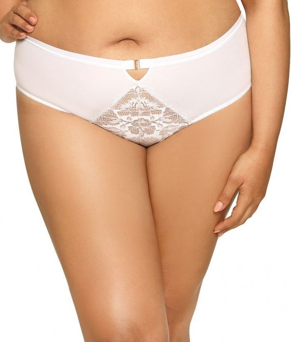 Трусы-слипы средней посадки с кружевной вставкой (Размер: XXL) (Цвет: серый)