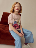 Джинсы и футболка в комплекте для девочки Next AG8-886, Голубой, Розовый