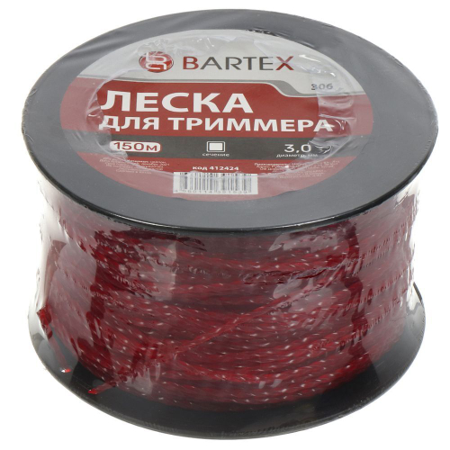 Леска для триммера 3.0 мм, 150 м, квадратная, Bartex
