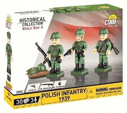 Конструктор пластиковый Cobi Polish Infantry 1939 - Набор из 3-х человечков - 30эл. - Коби 2052