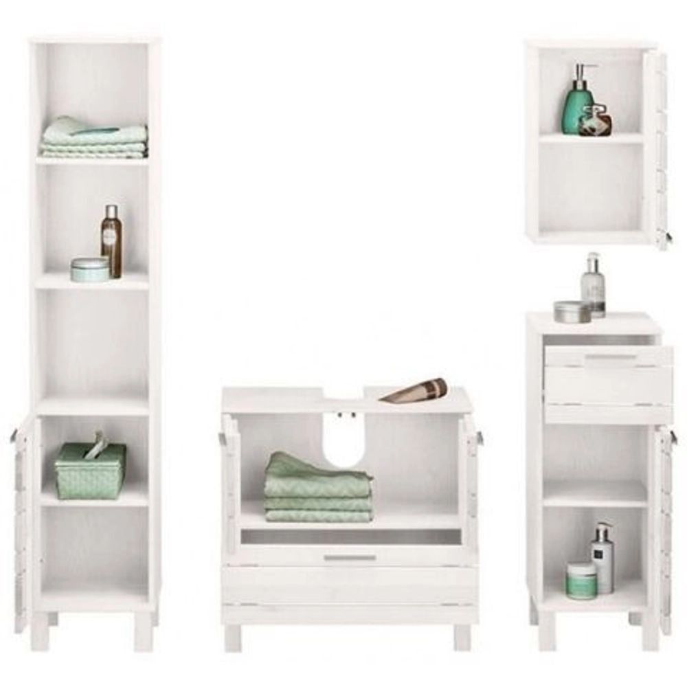 Шкаф в ванную навесной, 30х22х50, Джосси, массив дерева, белый, Dipriz