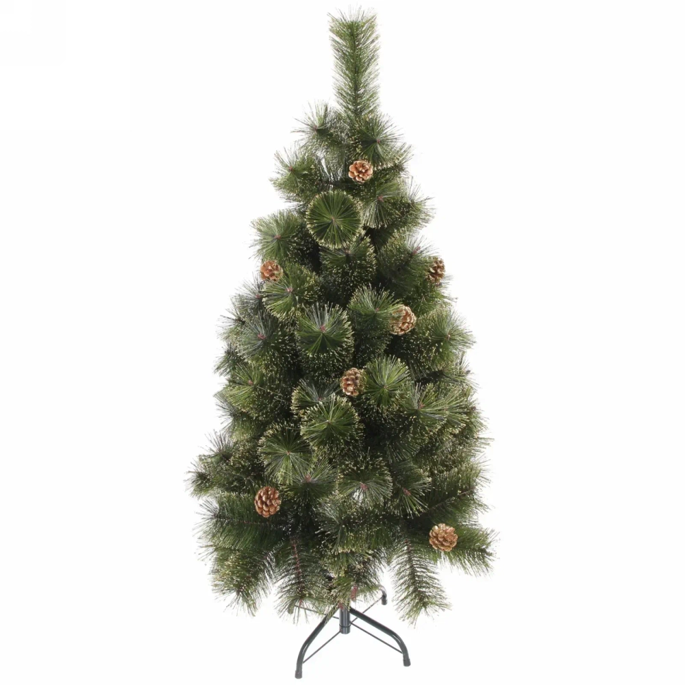 Ёлка «Зимушка» 120 см, леска, шишки, золотое напыление (110 веток) (SZ802GA-120)