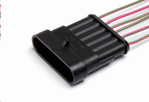 Разъем 6-ти контактный штыревой жгута форсунок, к жгуту ЭСУД Г-3302, с проводами, ответ.часть AX-323-2 (CARGEN)