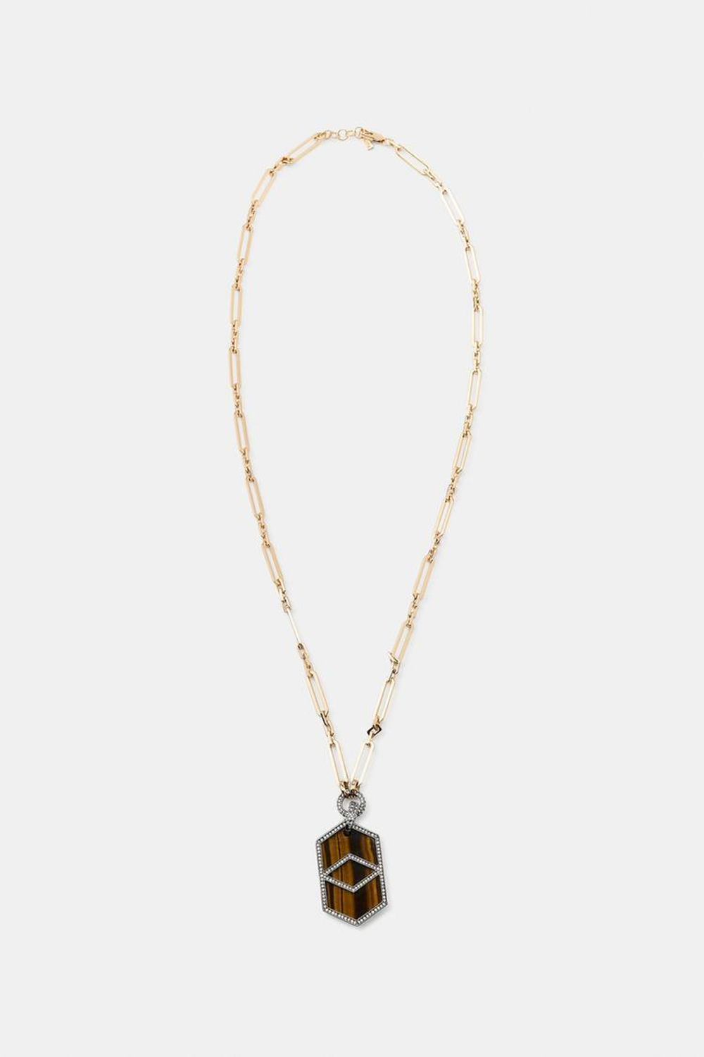 ZARA МЕТАЛЛИЧЕСКОЕ ОЖЕРЕЛЬЕ С КАМНЕМ И БЛЕСТКАМИ, ЗОЛОТИСТЫЙ