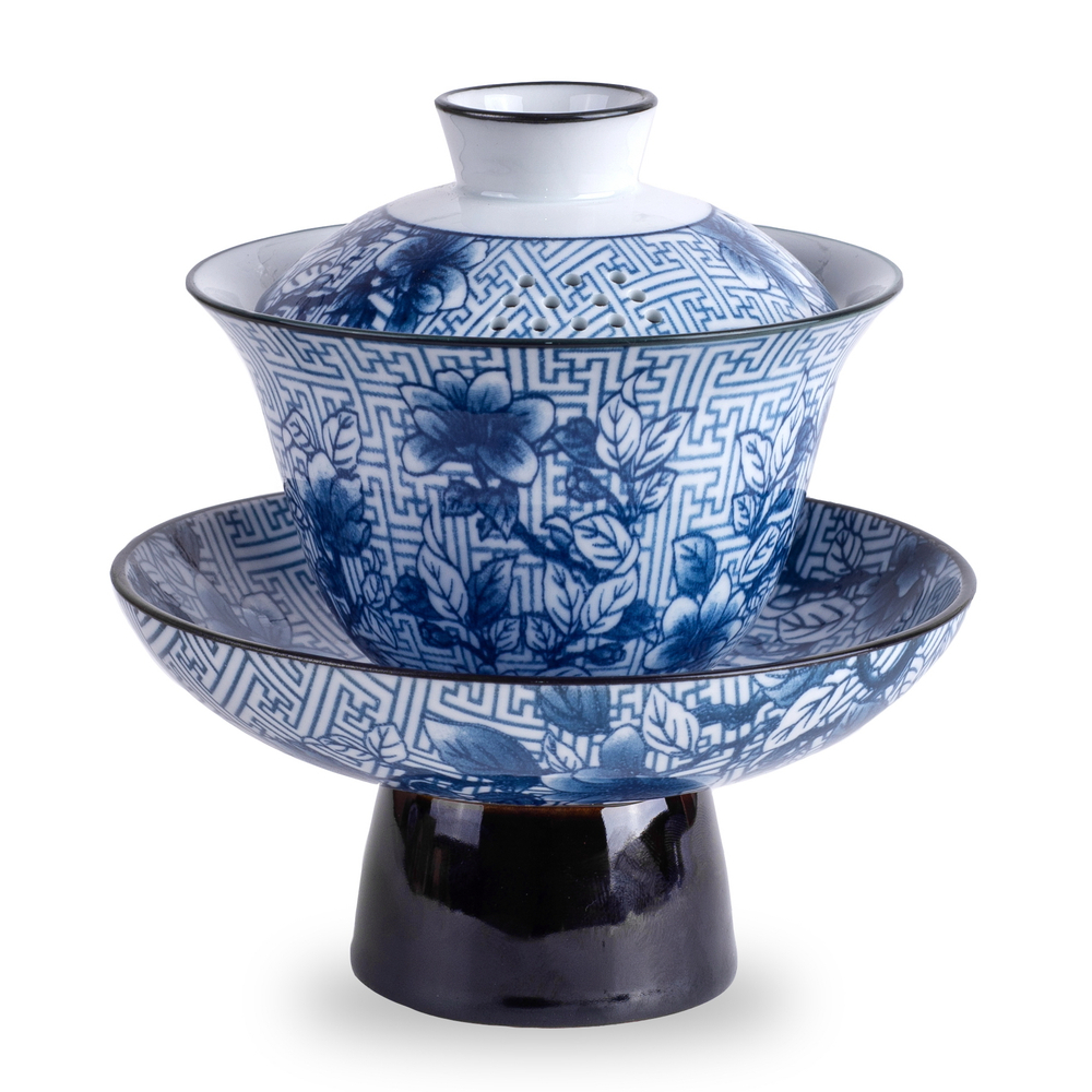 242130 Гайвань КОБАЛЬТ "На высокой ножке" 160мл, фарфор