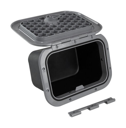 Ящик врезной с крышкой, серый, 270х373х160 мм