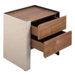 Прикроватная тумбочка MB1802NS / 7118 из кожи и орехового дерева