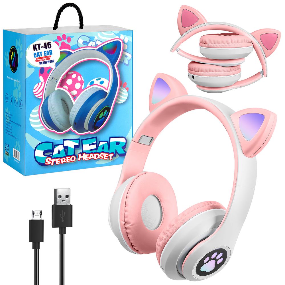 Полноразмерные Bluetooth наушники Cat Ear KT-46 (розовый)