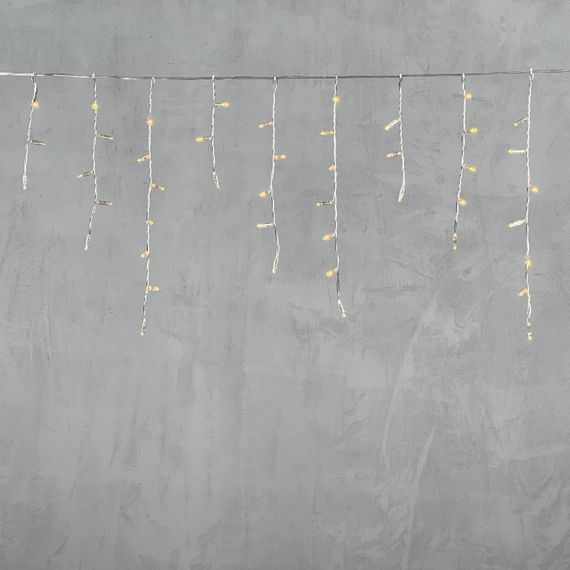 Светодиодная бахрома с колпачком 3,1*0,5 м., 120 желтых LED ламп, прозрачный провод ПВХ, IP65, LTC (PIL120CAP-10-2Y)