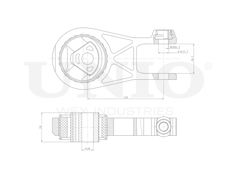 Опора двигателя задняя нижняя UNIO RMP-15125