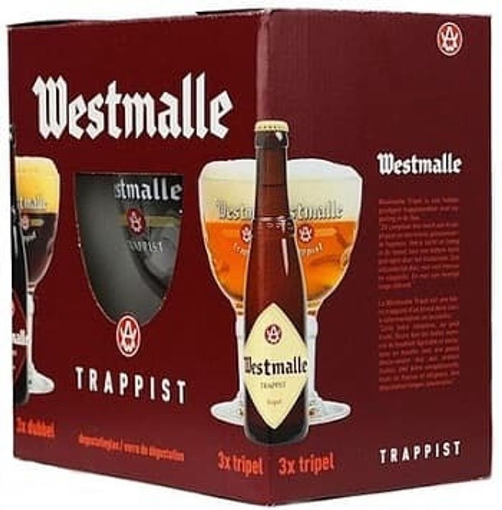 Подарочный набор Westmalle Trappist (6x0.33) + бокал