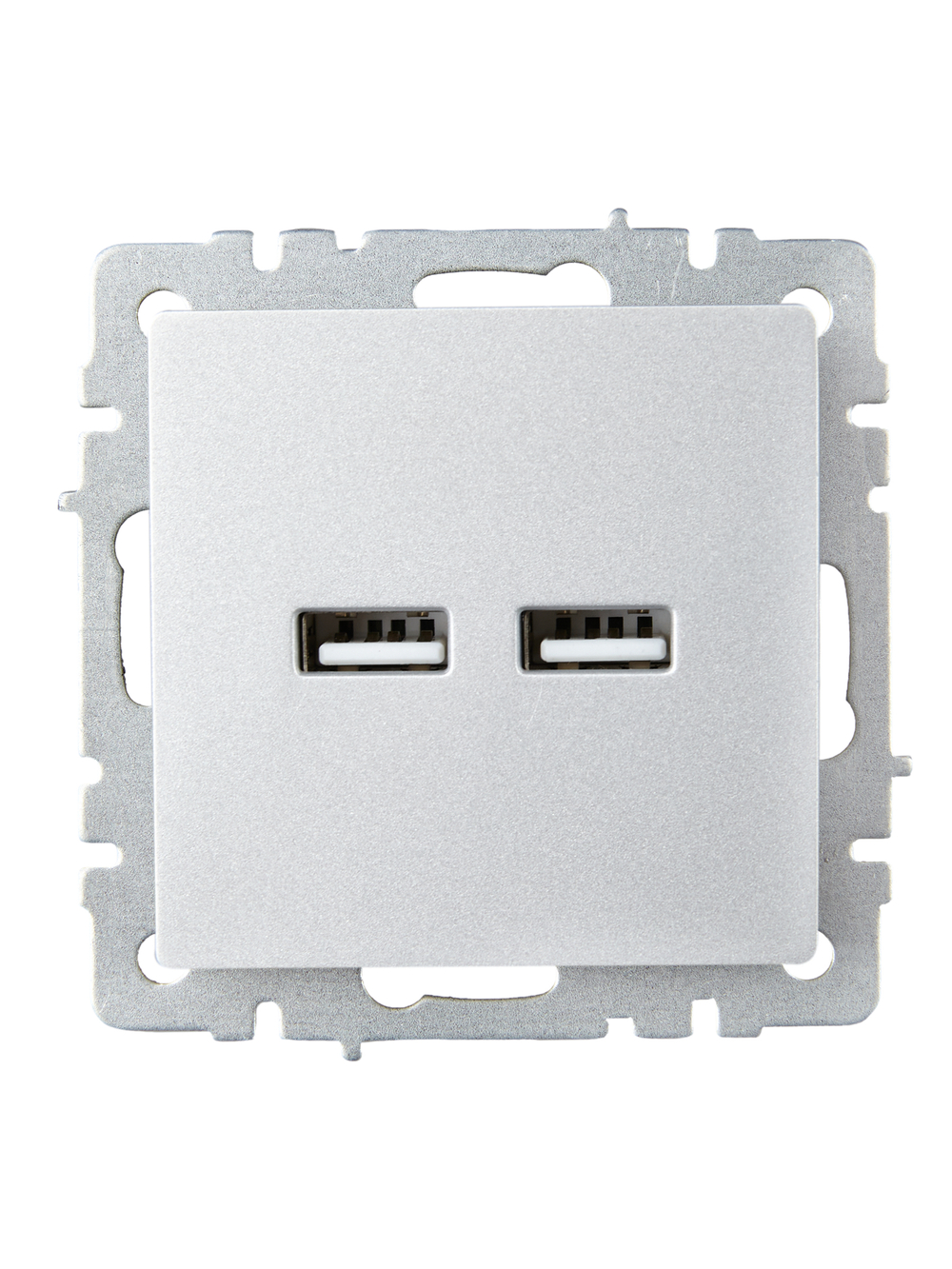 BRITE Розетка USB A+A 5В 3,1А РЮ10-1-БрА алюминий IEK