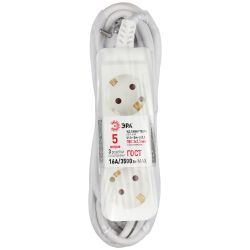 Удлинитель электрический ЭРА U-3e-5m-3x1,5 с заземлением 3 розетки 5м ПВС 3x1,5мм2 16А