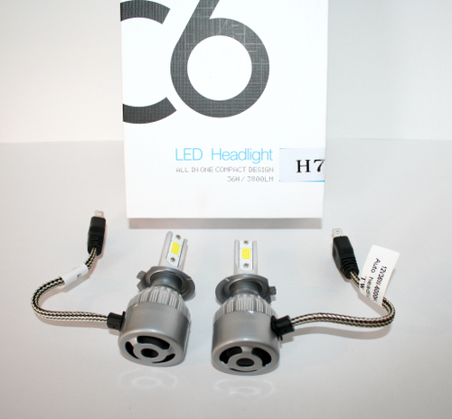 H7 / Светодиодные лампы H7 головного света Led Headlight C6 (5500k) 36w (2 Шт) 0.2кг 18х12х5 см