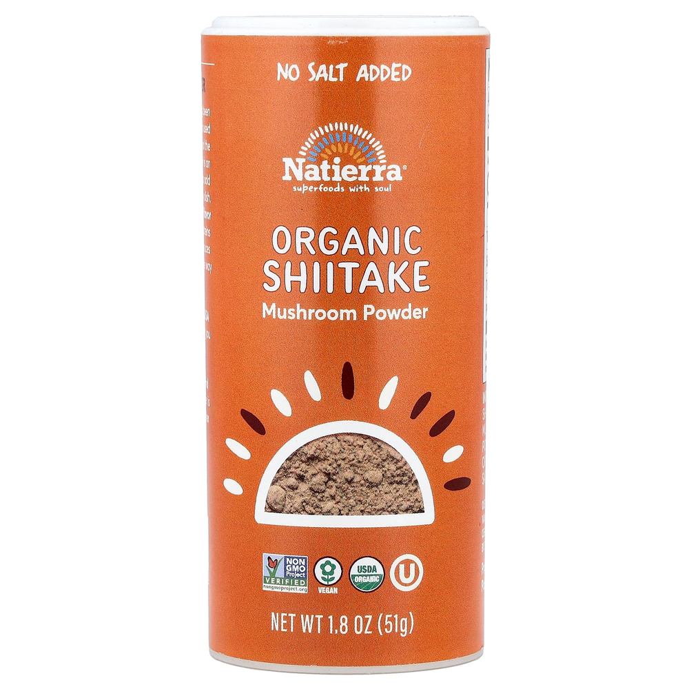 Natierra, Органический порошок из грибов шиитаке, 51 г (1,8 унции)