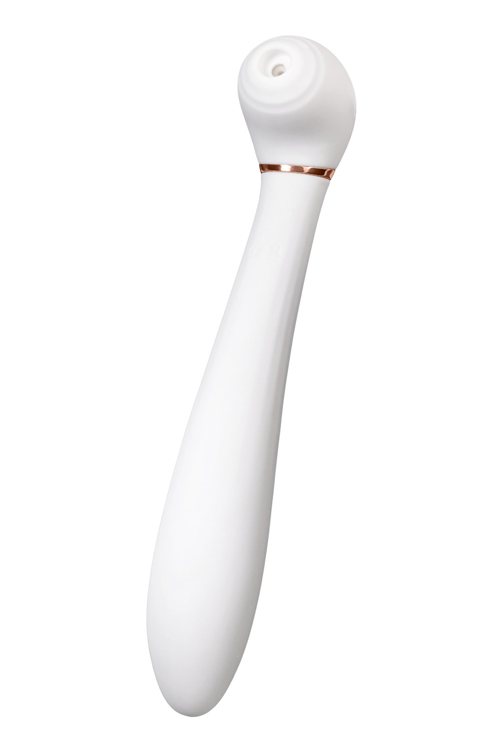 Вибратор с вакуумной стимуляцией Flovetta JASMINE, силикон, белый, 23 см