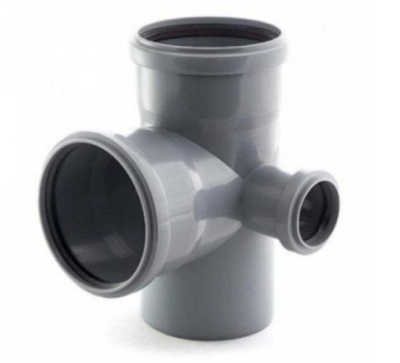 ПП Крестовина канализационная серая 110х110х50х90 прав. 2-х плоскостная