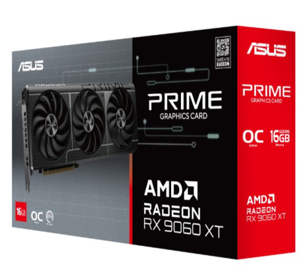 Видеокарта ASUS Radeon RX 9060 XT PRIME OC (PRIME-RX9060XT-O16G)