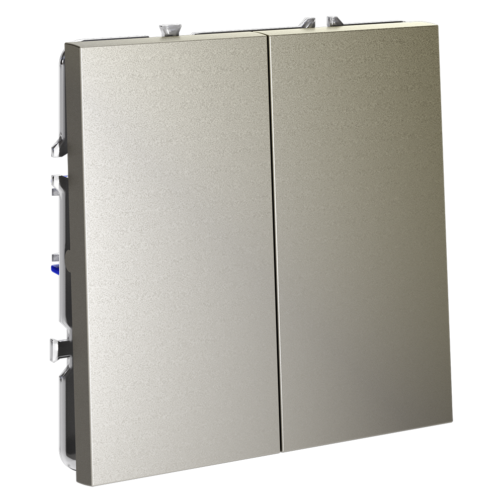 Проходной переключатель встраиваемый VOLTUM S70 двухклавишный 10А, (шелк)