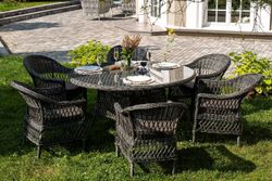 "Эспрессо–150 S" обеденная группа плетеная, цвет графит