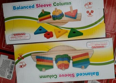 Развивающая игрушка деревянная Сортер на гвоздиках 3 элемента, коробка C-41684