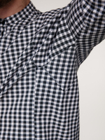 Рубашка-косоворотка Варгградъ мужская чёрно-белая клетка
