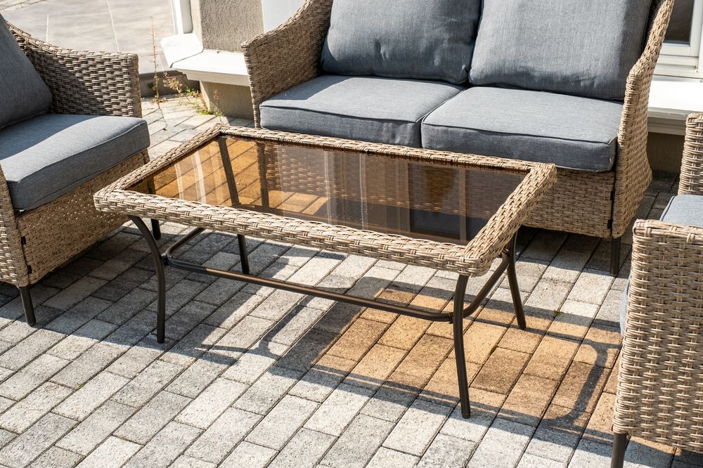 "Овьедо" лаунж-зона из искусственного ротанга на 4 персоны, цвет соломенный