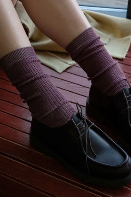 Носки из хлопка сливового цвета