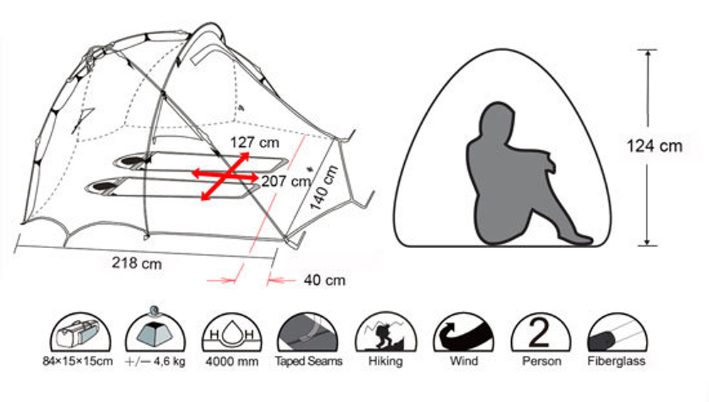 Палатка автомат 2-местная Envision 2 PRO (15 сек)