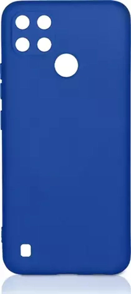 Силиконовый чехол с микрофиброй для Realme C21Y blue DF