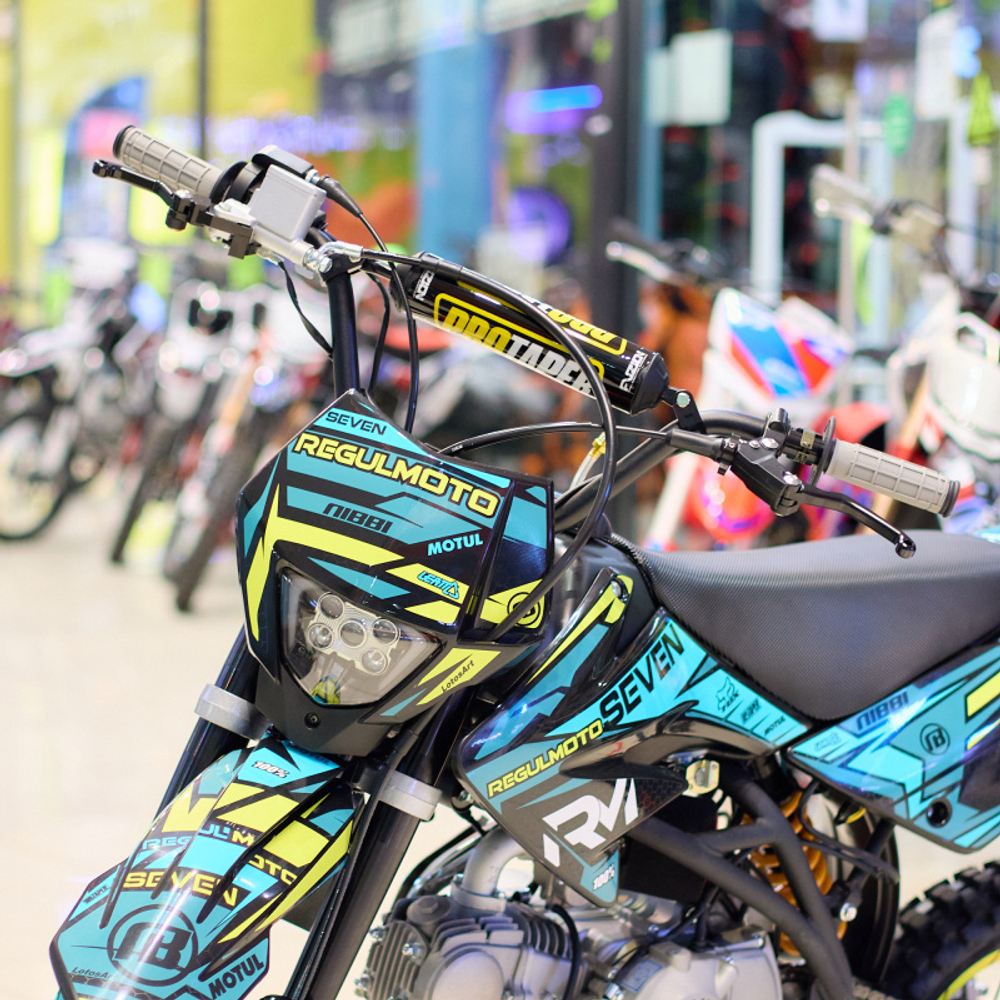 Питбайк Regulmoto SEVEN 125E 17/14 сине-желтый